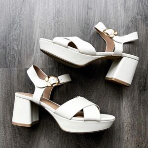 Aerosoles cream leather cosmo platform sandals